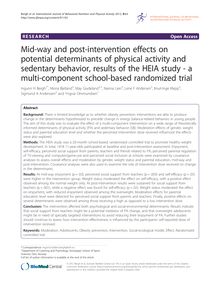 Mid-way and post-intervention effects on potential determinants of physical activity and sedentary behavior, results of the HEIA study - a multi-component school-based randomized trial