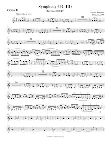 Partition violons II, Symphony No.32, C major, Rondeau, Michel