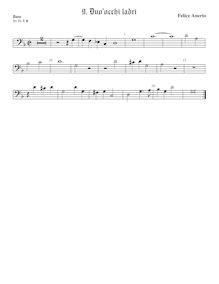 Partition viole de basse, madrigaux pour 4 voix, Anerio, Felice