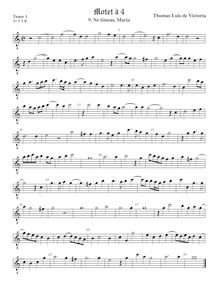 Partition ténor viole de gambe 1, octave aigu clef, Ne timeas Maria