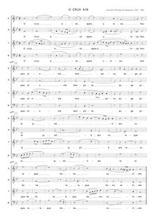 Partition complète [ténor: G2 clef], O crux ave, Palestrina, Giovanni Pierluigi da