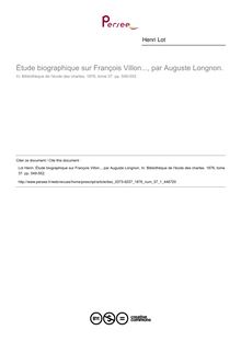 Étude biographique sur François Villon..., par Auguste Longnon.  ; n°1 ; vol.37, pg 549-552