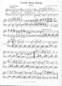 Partition Piano reduction, Loreley-Rheinklange Walzer, Loreley-Rhein-Klänge