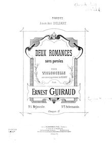 Partition de piano, 2 Romances Sans Paroles, Guiraud, Ernest par Ernest Guiraud