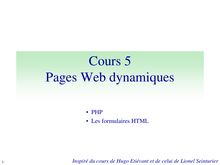 Cours 5  Pages Web dynamiques