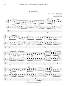 Partition , Prélude en E-flat major, orgue Music, Œuvres inédites de J.-N. Lemmens