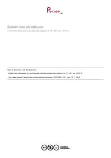 Bulletin des périodiques  ; n°1 ; vol.76, pg 191-210