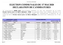Liste communales 2020 FCBE