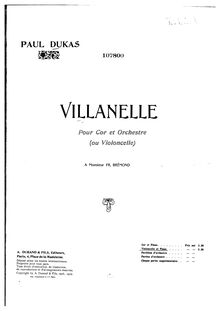 Partition Cover, Villanelle, Dukas, Paul