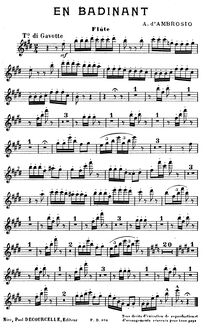 Partition flûte, En Badinant, E Major, D Ambrosio, Alfredo