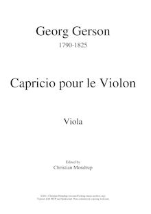 Partition altos, Capriccio pour violon et orchestre, Capricio pour le Violon