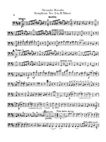 Partition Basses, Symphony No. 2, Borodin, Aleksandr