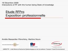 Etude RFPro relative à l exposition des travailleurs - Etude RFPro