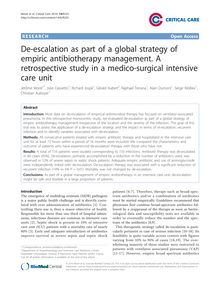 De-escalation as part of a global strategy of empiric antibiotherapy management. A retrospective study in a medico-surgical intensive care unit