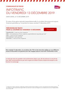 Plan de transport SNCF du 13 décembre