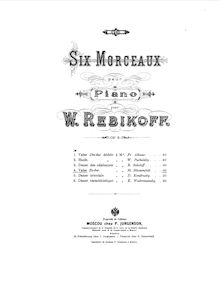Partition , Valse en E♭, Six Morceaux, Op.2, Rebikov, Vladimir