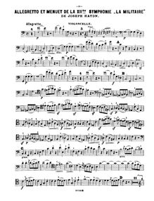 Partition de violoncelle, Symphony No.100 en G major, “militaire”