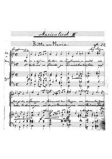 Partition Complete Manuscript, Marienlied No.3, Bitte an Maria, F major