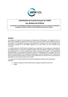 Contribution du Comité français de l UICN aux Assises de la Pêche