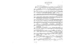 Partition parties complètes, corde quatuor No.1, Quatour pour 2 violons, alto, et violoncelle