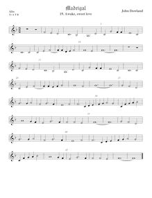 Partition Tenor1 viole de gambe, aigu clef, Selected travaux, Dowland, John par John Dowland