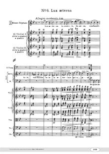 Partition , Lux aeterna, Requiem, Messa da Requiem, Verdi, Giuseppe