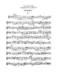 Partition clarinettes 1, 2, 3 (en A, B♭), Symphony No.2, C minor