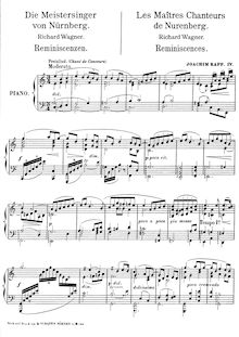 Partition No.4 - partition complète, Reminiscences of Richard wagner s opéra Die Meistersinger von Nürnberg, WoO.27
