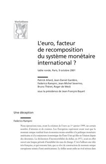 Version PDF - L euro, facteur de recomposition du système ...