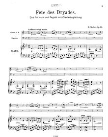 Partition Score (Piano), Fête des dryades, Molbe, Heinrich