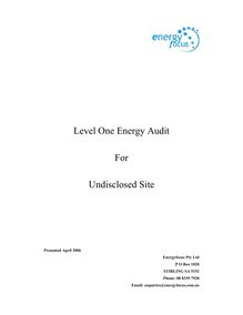 Sample Level 1 audit