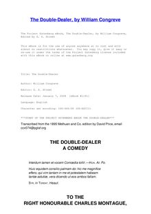 The Double-Dealer, a comedy