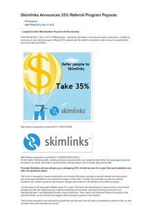 Skimlinks Announces 35% Referral Program Payouts