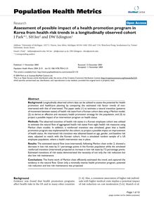 Assessment of possible impact of a health promotion program in Korea from health risk trends in a longitudinally observed cohort