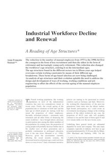 Déclin et renouvellement de la main-d oeuvre industrielle  