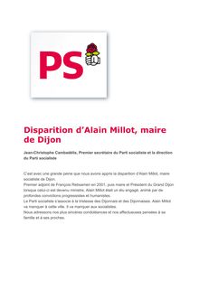 Disparition d’Alain Millot, maire de Dijon