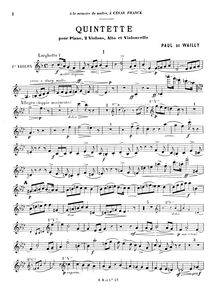 Partition violon 1 , partie, Piano quintette, Quintette pour piano, deux violons, alto et violoncelle en fa mineur, Op.15
