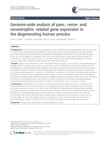Genome-wide analysis of pain-, nerve- and neurotrophin -related gene expression in the degenerating human annulus