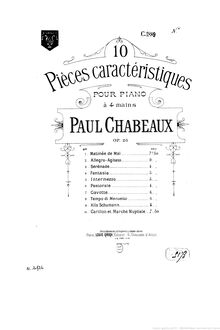 Partition No.8 Tempo di Menuetto, 10 Pièces caractéristiques, Chabeaux, Paul