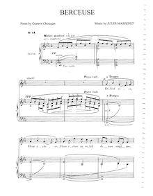 Partition , Berceuse  (Eb Major: medium voix et piano), 3 Chants intimes