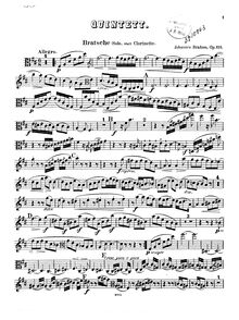 Partition viole de gambe Solo (alternative pour clarinette), clarinette quintette