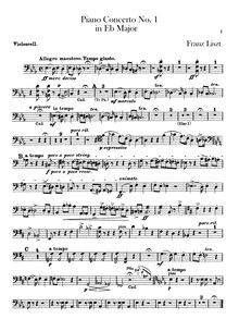 Partition violoncelles, Piano Concerto No.1, Triangle Concerto, E♭ major