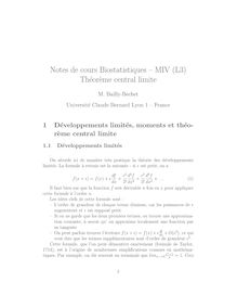 Notes de cours Biostatistiques MIV L3 Theoreme central limite