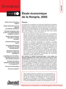 Synthèse – Étude économique de l OCDE, 2005