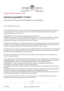 Interview au quotidien "L Union"