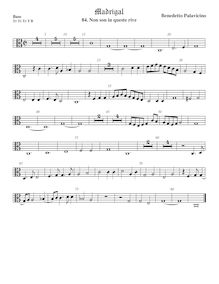 Partition viole de basse, alto clef, Madrigali a 5 voci, Libro 7