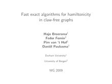 Fast exact algorithms for hamiltonicity in claw free graphs