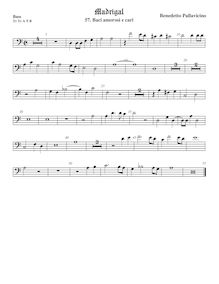 Partition viole de basse, basse clef, Il quinto libro de madrigali a cinque voci. par Benedetto Pallavicino