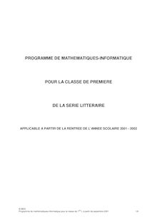 Programmes de maths Terminale L - PROGRAMME DE MATHEMATIQUES ...