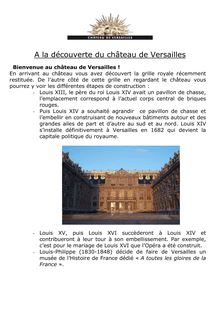A la découverte du château de Versailles